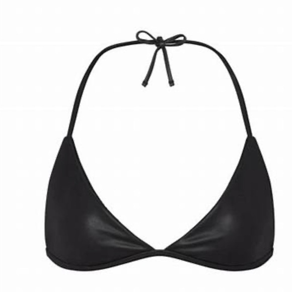 NWT Skims Faux Leather Triangle Tie Neck Size Bralette Size 4X - Picture 3 of 14
